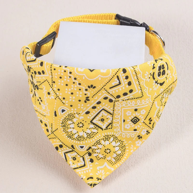 Bandana-pour-chien-jaune