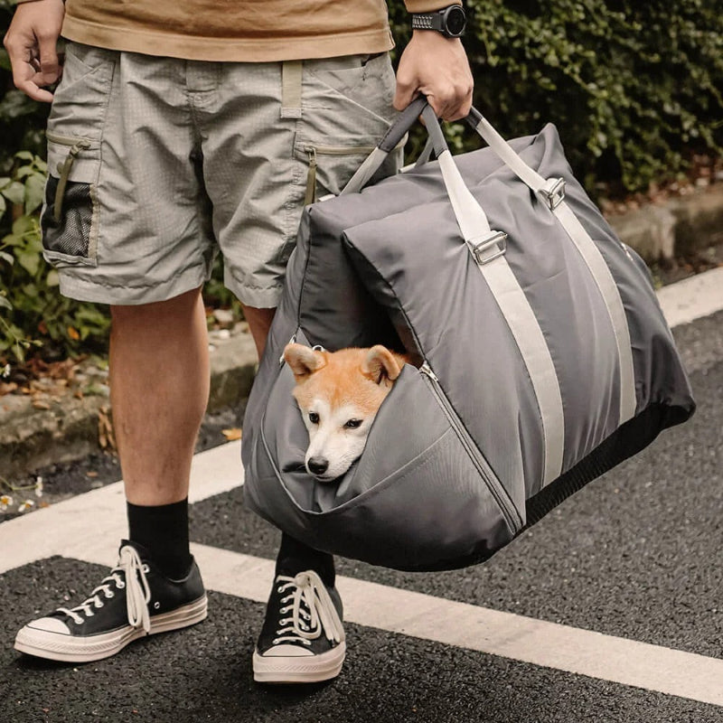 sac de transport pour chien gris