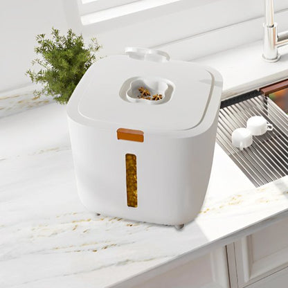 Boite à croquettes chien blanche