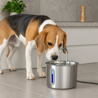 Fontaine a eau Chien circulant