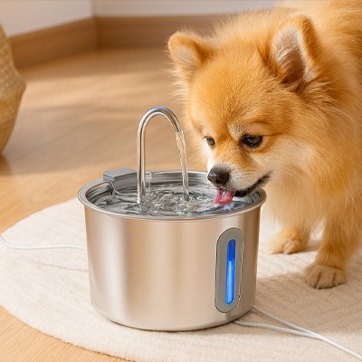 Fontaine a eau Chien grand et petit chien