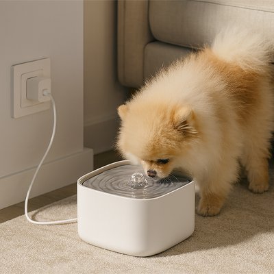 Fontaine a eau Chien silencieuse