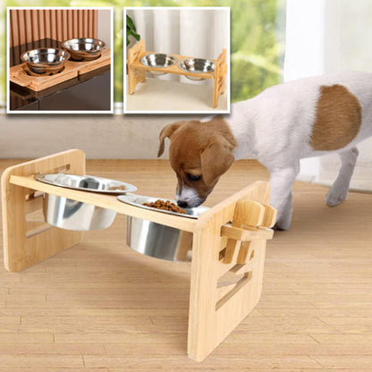 gamelle pour chien surelevee avec bol en inox