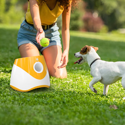 lanceur balle pour chien orange