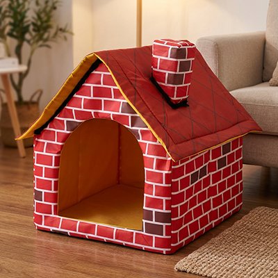 Maison pour chien en fausse brique