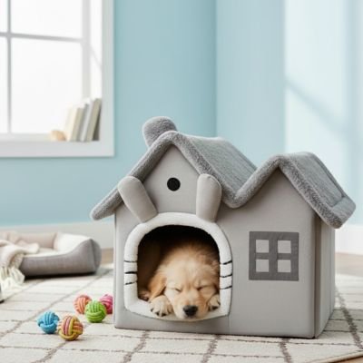 Maison pour chien en peluche