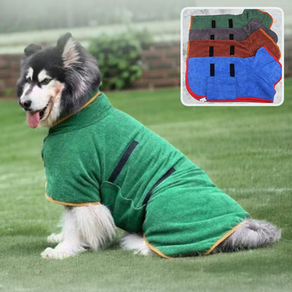 peignoir pour grand chien en vert